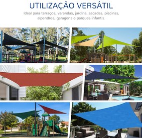 Vela de Sombra Retangular 4x3 m Toldo Vela com Proteção UV Bolsa de Tr