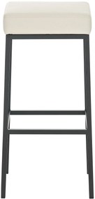 Banco de bar Montreal em couro sintético e com estrutura preta 37 x 83 x 37 cm Creme