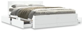 Estrutura de cama c/ cabeceira sem colchão 140x190 cm branco