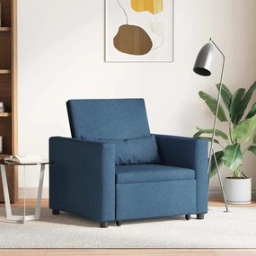 vidaXL Sofá Cama Conversível 3-em-1 Azul Tecido