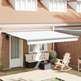 vidaXL Toldo Retrátil Automático Branco 400x300 cm