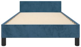 Estrutura de cama sem colchão 90x200 cm veludo azul-escuro