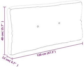 Almofadão para sofá de paletes 120x40x12 cm tecido azul-marinho