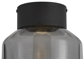 Plafon moderno preto com vidro fumado - Stiklo Moderno