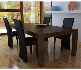Cadeiras de jantar 4 pcs couro artificial preto