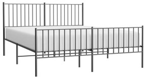 Estrutura de cama sem colchão com pés 160x200 cm preto