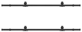 Kit de ferragens para porta deslizante 305 cm aço preto