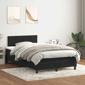 vidaXL Cama com molas/colchão 120x220 cm veludo preto