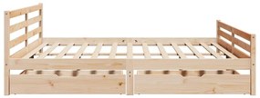 Cama sem colchão 200x200 cm madeira de pinho maciça