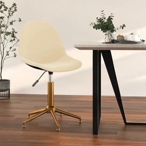 vidaXL Cadeira de jantar giratória veludo cor creme