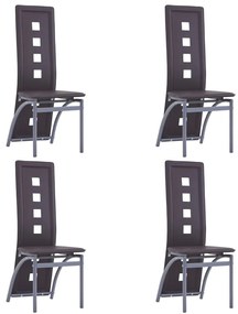 vidaXL Cadeiras de jantar 4 pcs couro artificial castanho