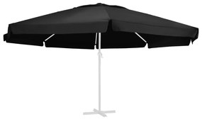 Tecido de substituição p/ guarda-sol exterior 600 cm preto