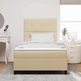 Cama com Estrado e Colchão LED Creme 120 x 200 cm