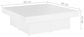 Mesa de centro 90x90x28 cm contraplacado branco