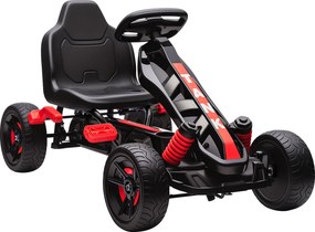 AIYAPLAY Kart a Pedais para Crianças com Embraiagem Automática Travão e Rodas Antiderrapantes em EVA 100x59x60,5 cm Vermelho | Aosom Portugal