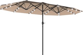 Outsunny Guarda-sol Oval Khaki 443 x 260 cm | Aosom Portugal