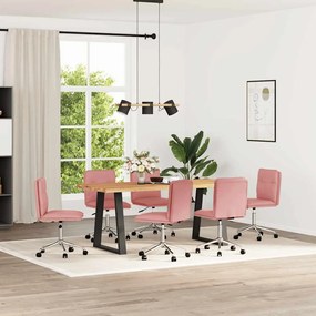 vidaXL Cadeiras de jantar 6 pcs couro artificial rosa