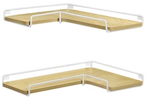 Conjunto de 2 prateleiras de canto flutuantes para parede | VASAGLE | 40 x 29 x 4 cm | LLS831Y70.