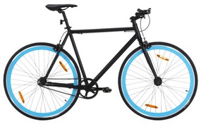 Bicicleta de mudanças fixas 700c 55 cm preto e azul