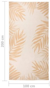 Tapete de tecido plano para exterior 100x200 cm padrão folhas