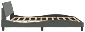 Estrutura de cama sem colchão 180x200 cm tecido cinzento-escuro