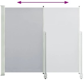 Toldo lateral retrátil para pátio 160x300 cm cinzento