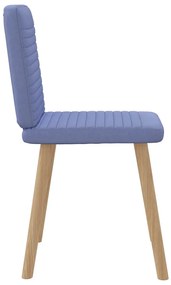 Cadeiras de jantar 4 pcs Jeans Tecido Azul