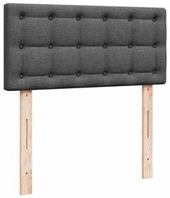 Cama com molas/colchão 90x190 cm tecido cinza-escuro