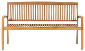 Banco de jardim empilhável c/ almofadão 159 cm teca maciça