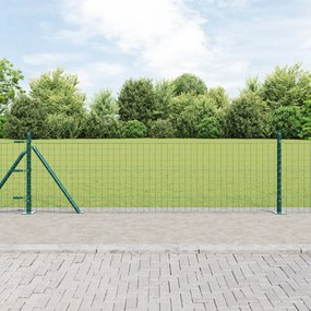 Cerca Euro com 13 Postes Flangeados 0.4x50 m Aço Galvanizado