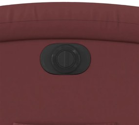 Poltrona reclinável elétrica couro artificial vermelho tinto