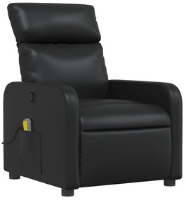 Poltrona de massagens reclinável couro artificial preto