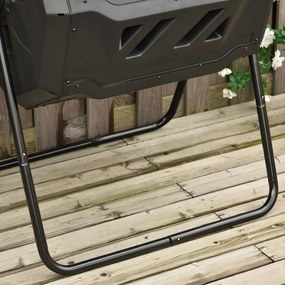 Compostor Giratório de Dupla Câmara – ÉcoCycle 160L – Preto e Verde –