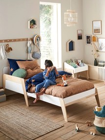 Cama evolutiva Montessori, 3 tamanhos, para criança, Retro branco claro liso