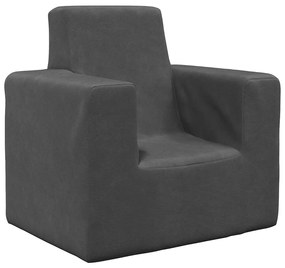 vidaXL Sofá infantil pelúcia macia antracite