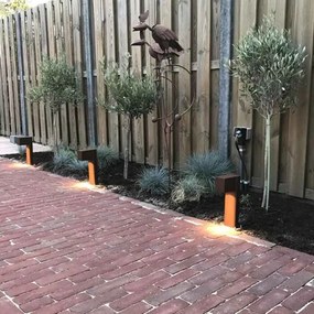 Candeeiro de poste para exterior industrial castanho enferrujado 30 cm IP44 - Baleno