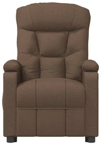 Poltrona elevatória de massagens tecido castanho
