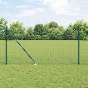 vidaXL Cerca de Arame Soldado com 13 Posts de Espeto Verde 1.2x25 m Aço