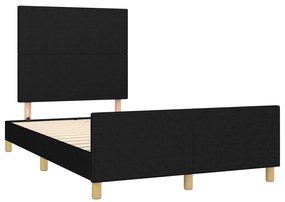 Estrutura de cama sem colchão preto 120x190 cm tecido