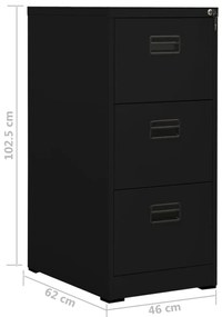 Arquivador 46x62x102,5 cm aço preto