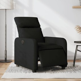 vidaXL Poltrona elétrica reclinável tecido preto