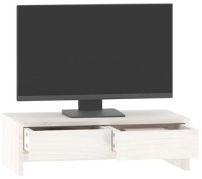 Suporte para monitor 50x27x15 cm pinho maciço branco