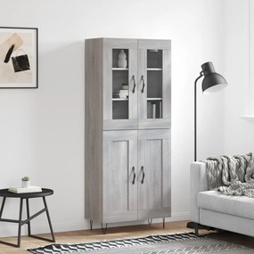 vidaXL Armário alto 69,5x34x180 cm derivados de madeira sonoma cinza