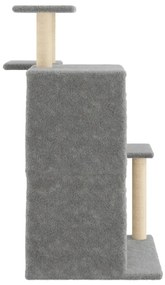 Árvore p/ gatos c/ postes arranhadores sisal 97 cm cinza-claro
