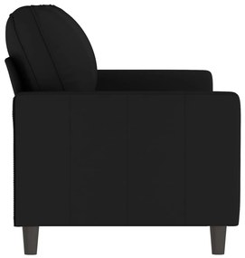 Sofá de 2 lugares veludo 140 cm preto
