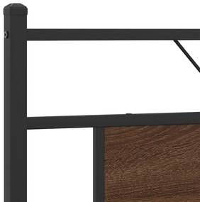 Estrutura de cama sem colchão 183x203 cm carvalho castanho
