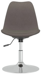 Cadeiras de jantar giratórias 4 pcs tecido cinzento-escuro