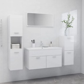 vidaXL Conj. móveis casa de banho derivados madeira branco brilhante