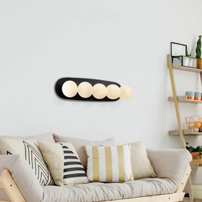 Aplique de Parede Well – Preto e Creme – 90 x 23 x 26 cm