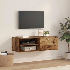 vidaXL Gabinete para TV com gaveta Madeira antiga 100.5 x 39 x 30 cm
